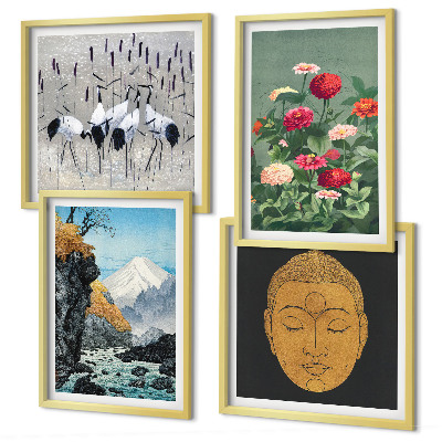 Composição de quadros Natureza japonesa e estilo Japandi
