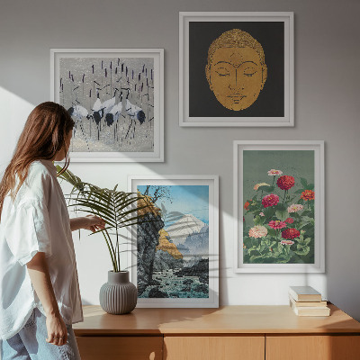 Composição de quadros Natureza japonesa e estilo Japandi