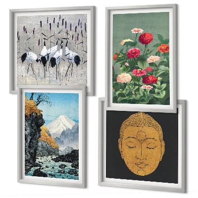 Composição de quadros Natureza japonesa e estilo Japandi