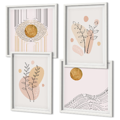 Composição de quadros Desenhos minimalistas de plantas