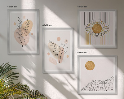 Composição de quadros Desenhos minimalistas de plantas