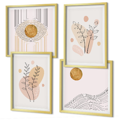 Composição de quadros Desenhos minimalistas de plantas