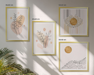 Composição de quadros Desenhos minimalistas de plantas