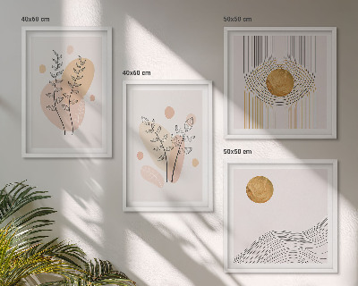Composição de quadros Desenhos minimalistas de plantas