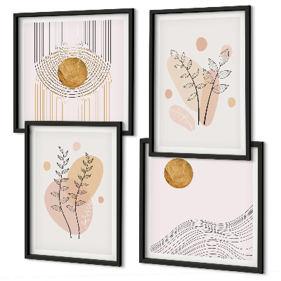 Composição de quadros Desenhos minimalistas de plantas
