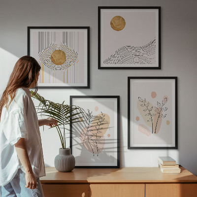 Composição de quadros Desenhos minimalistas de plantas