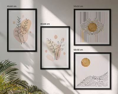 Composição de quadros Desenhos minimalistas de plantas