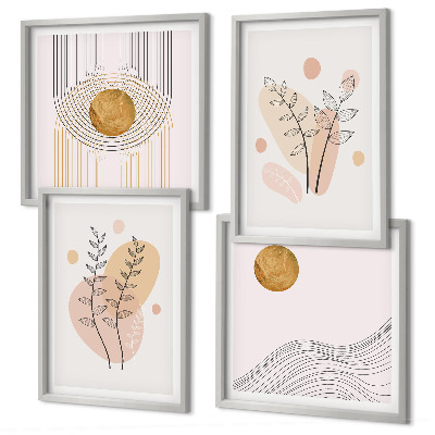 Composição de quadros Desenhos minimalistas de plantas