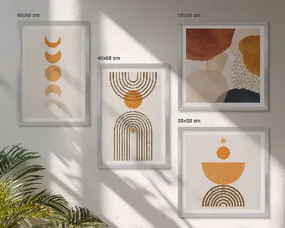 Composição de quadros estilo decoração minimalista boho