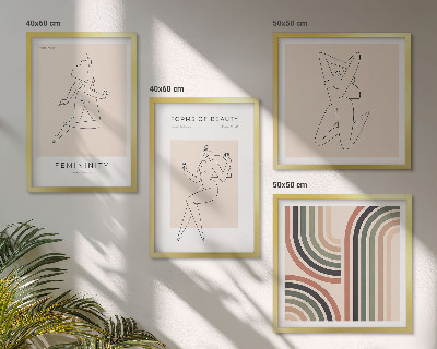 Conjunto de 4 quadros com moldura Silhuetas femininas em cartazes