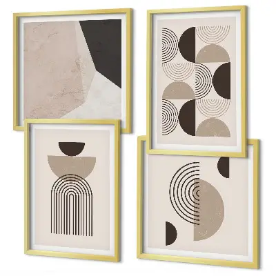 Composição de quadros com padrões geométricos abstratos