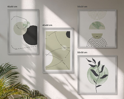Políptico com moldura Formas abstratas e cores