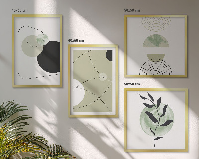 Políptico com moldura Formas abstratas e cores