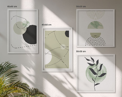 Políptico com moldura Formas abstratas e cores