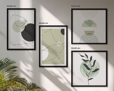 Políptico com moldura Formas abstratas e cores