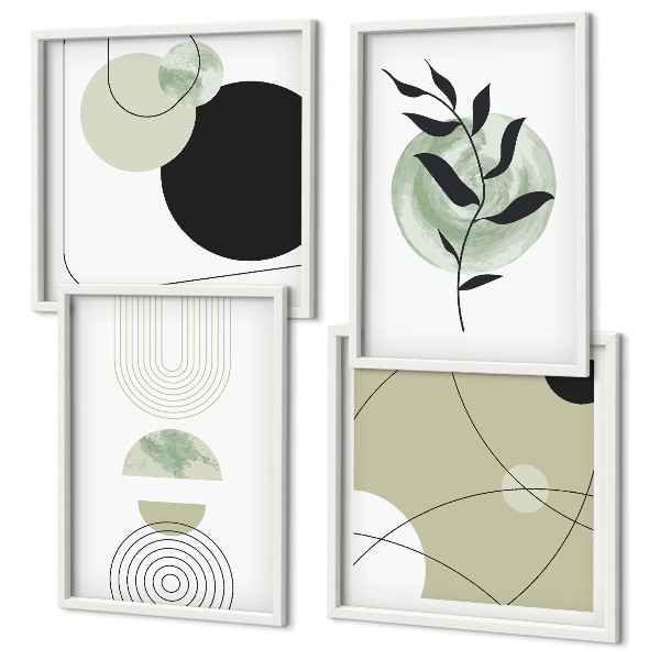 Composição de quadros Motivos vegetais abstratos