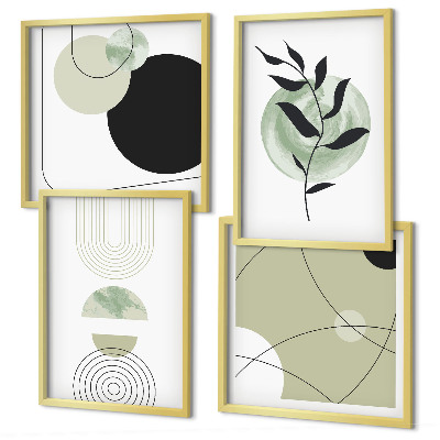 Composição de quadros Motivos vegetais abstratos