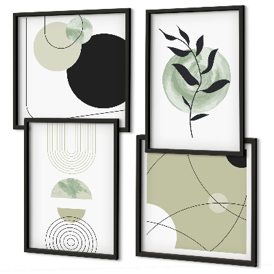 Composição de quadros Motivos vegetais abstratos