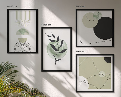Composição de quadros Motivos vegetais abstratos