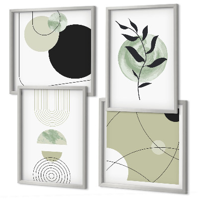Composição de quadros Motivos vegetais abstratos