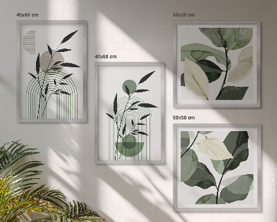 Conjunto de 4 quadros com moldura Composições de plantas boho