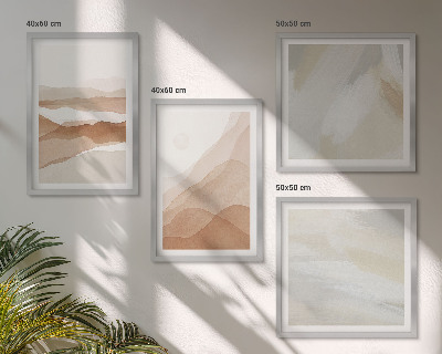 Composição de quadros Paisagens abstratas em tons de marrom