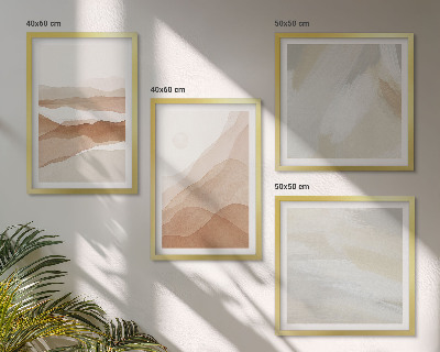 Composição de quadros Paisagens abstratas em tons de marrom