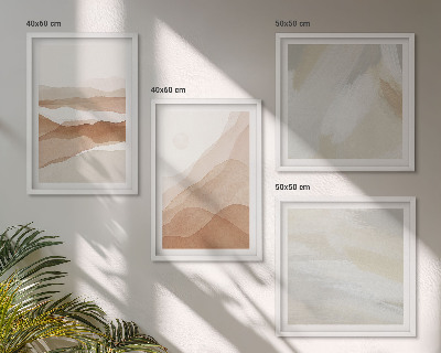 Composição de quadros Paisagens abstratas em tons de marrom