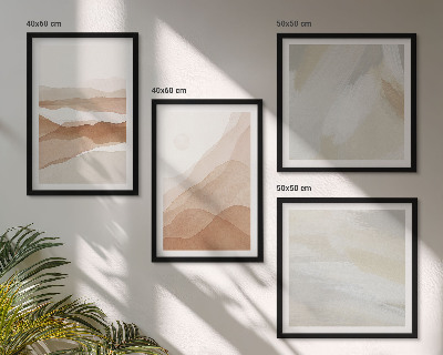 Composição de quadros Paisagens abstratas em tons de marrom
