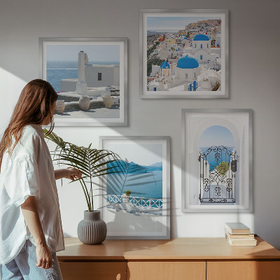 Políptico com moldura Edifícios do Mar Branco, Grécia