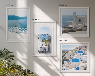 Políptico com moldura Edifícios do Mar Branco, Grécia
