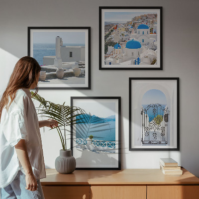 Políptico com moldura Edifícios do Mar Branco, Grécia