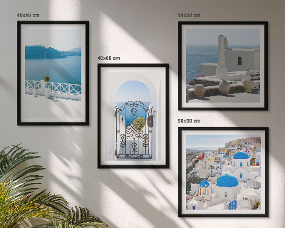 Políptico com moldura Edifícios do Mar Branco, Grécia