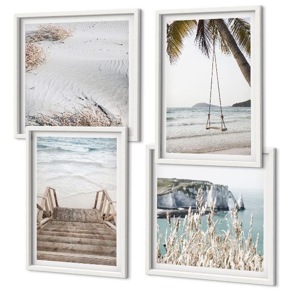 Composição de quadros Balanço na escada da praia