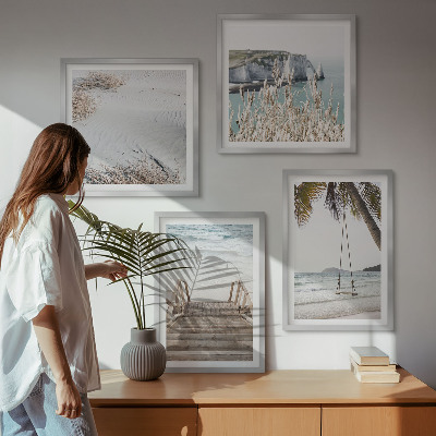Composição de quadros Balanço na escada da praia