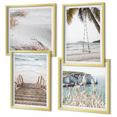 Composição de quadros Balanço na escada da praia