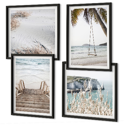 Composição de quadros Balanço na escada da praia
