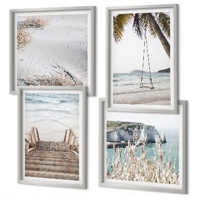 Composição de quadros Balanço na escada da praia