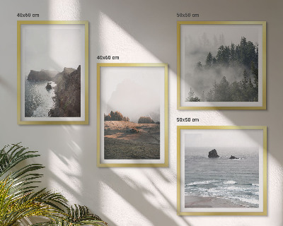 Composição de quadros Paisagens de montanhas e mar.