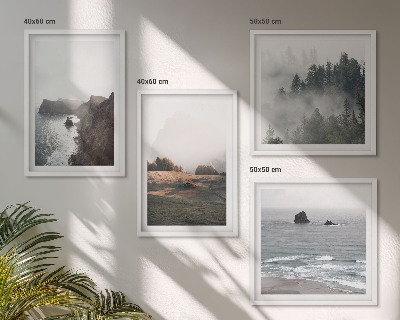 Composição de quadros Paisagens de montanhas e mar.
