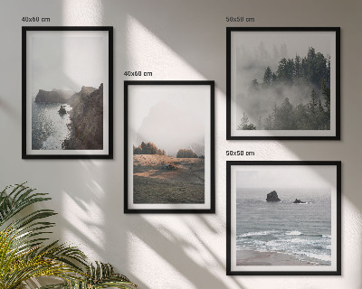 Composição de quadros Paisagens de montanhas e mar.