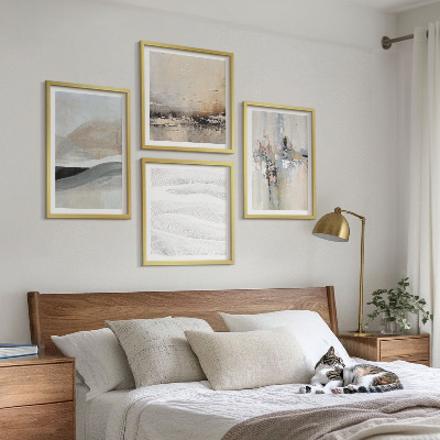 Conjunto de 4 quadros com moldura Padrões abstratos da Terra