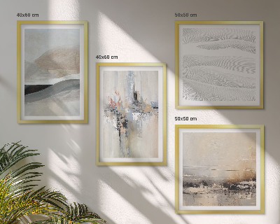 Conjunto de 4 quadros com moldura Padrões abstratos da Terra