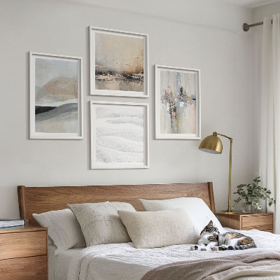 Conjunto de 4 quadros com moldura Padrões abstratos da Terra
