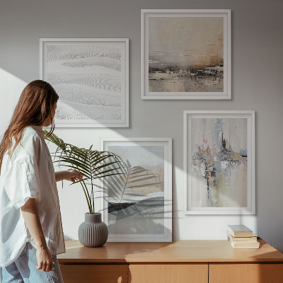 Conjunto de 4 quadros com moldura Padrões abstratos da Terra