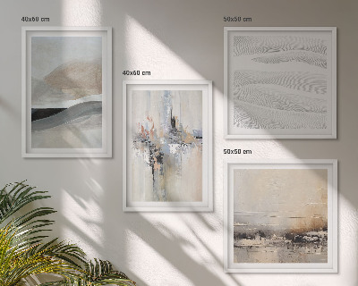 Conjunto de 4 quadros com moldura Padrões abstratos da Terra