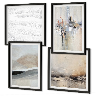Conjunto de 4 quadros com moldura Padrões abstratos da Terra