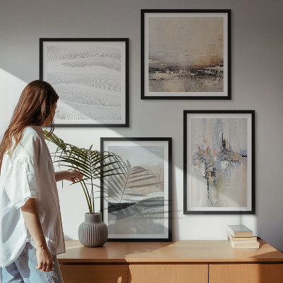 Conjunto de 4 quadros com moldura Padrões abstratos da Terra