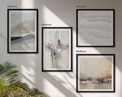 Conjunto de 4 quadros com moldura Padrões abstratos da Terra