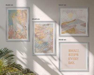 Políptico com moldura Padrões abstratos em tons pastel